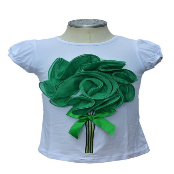 Girls T-Shirt with Flower Detail - Picture 1 of 1